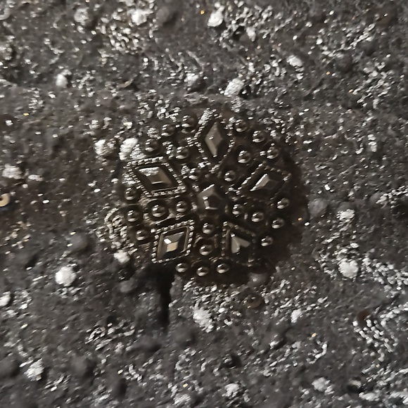 JM Collection Women 3X Black Metallic Knit Sweater Jacket w/ 3 large buttons - Picture 4 of 7